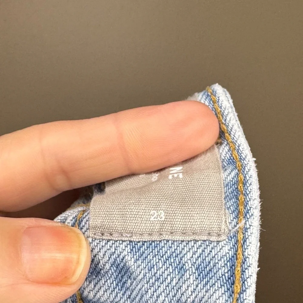 Everlane The A-Line Denim Short Organic Cotton Light Wash Blue‎ Womens Size 23